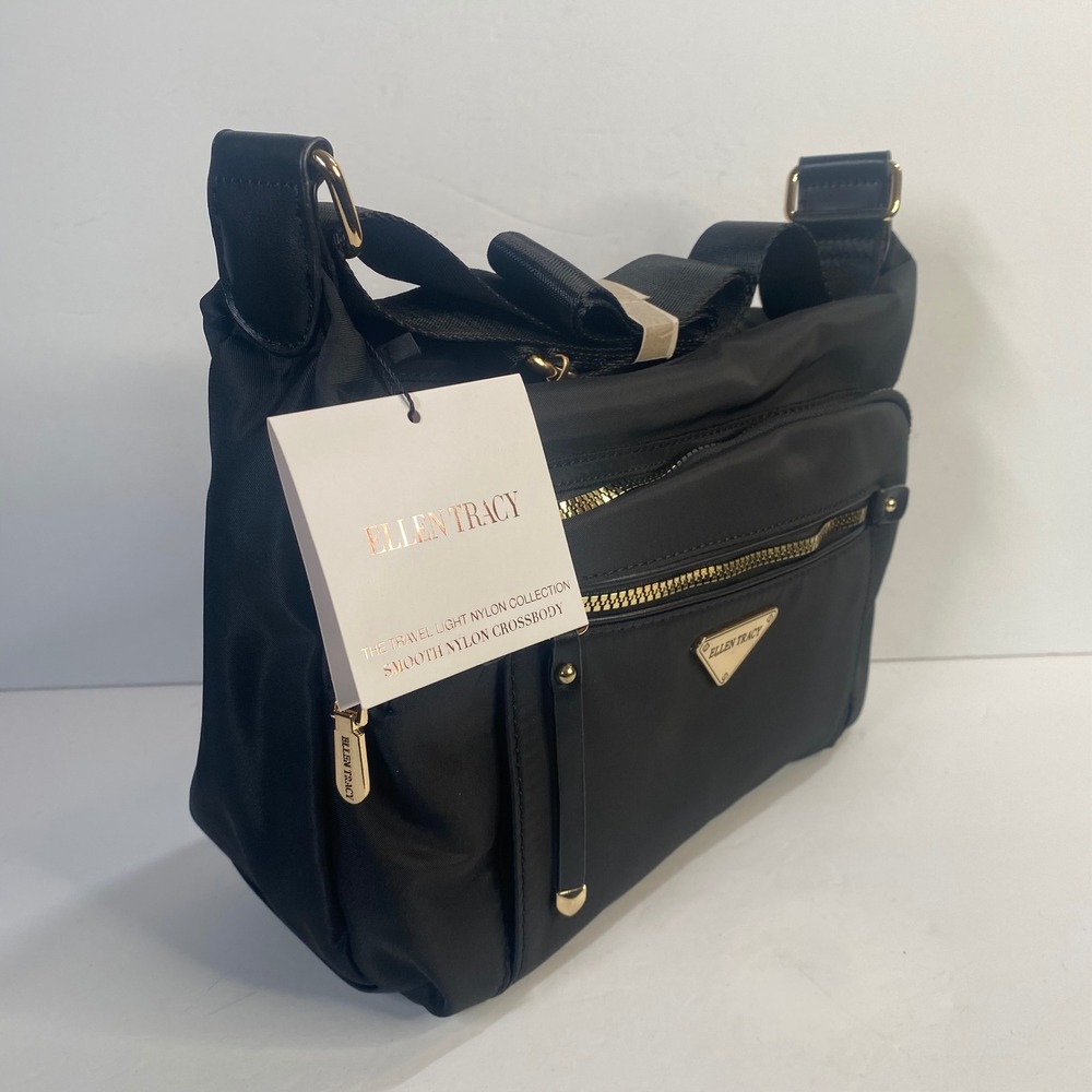 Ellen Tracy Crossbody Bag Purse Travel Light Nylon Pockets Everyday‎ Casual - Picture 2 of 9